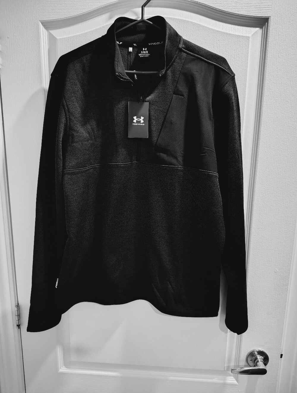 NWT Under Armour/ Golf Black Quarter-Zip Pullover